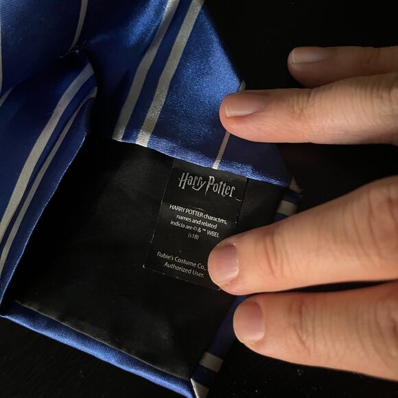 Harry Potter Ravenclaw Blue Striped Tie Adult Costume Accessory Uniform - Picture 2 of 3